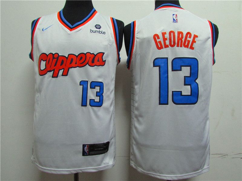Men Los Angeles Clippers #13 George White Game Nike NBA Jerseys1